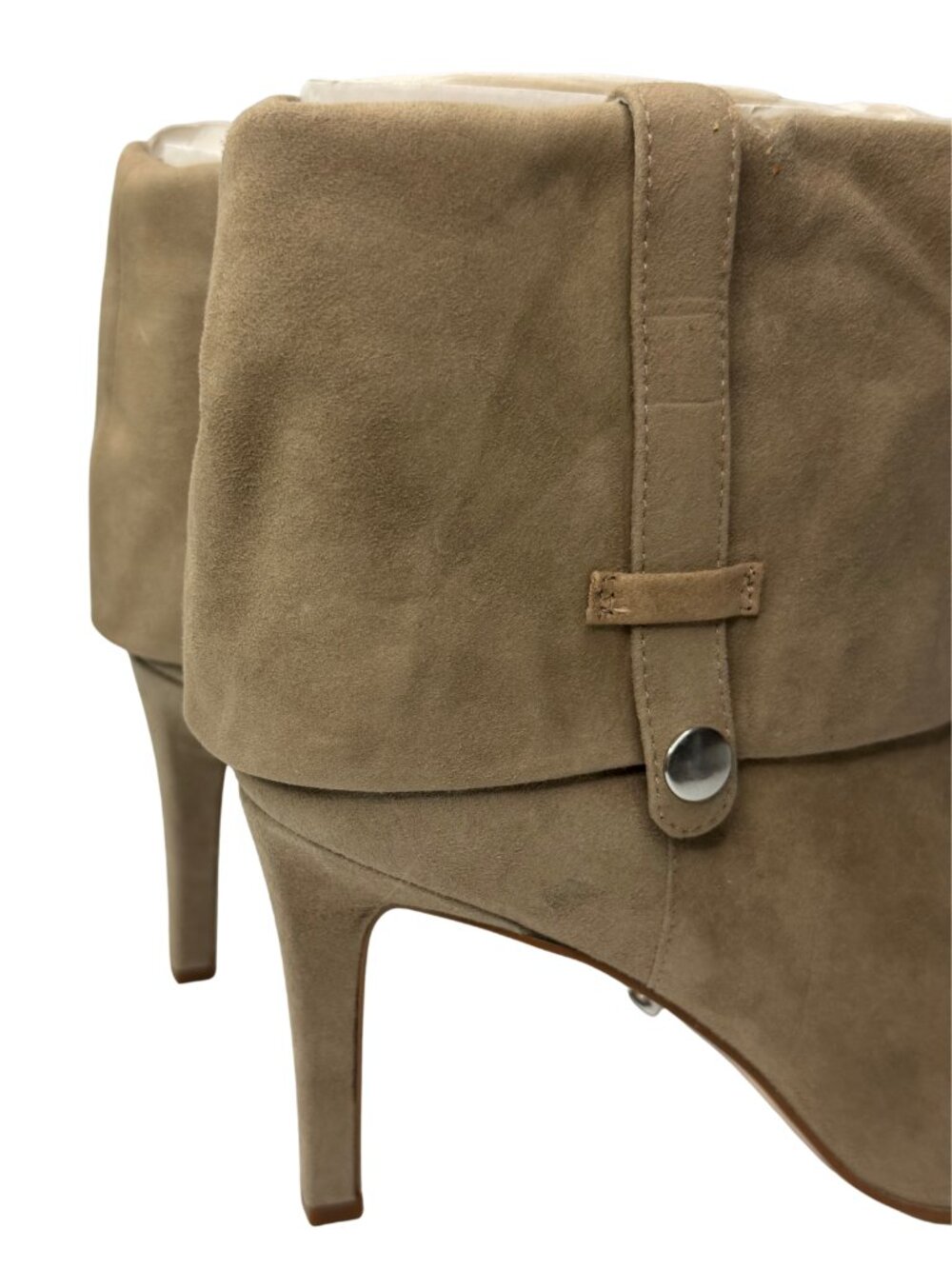 Calvin Klein Bethany Suede Fold-Over Pointed Toe Booties Tan Size 8.5 NEW - Picture 4 of 10